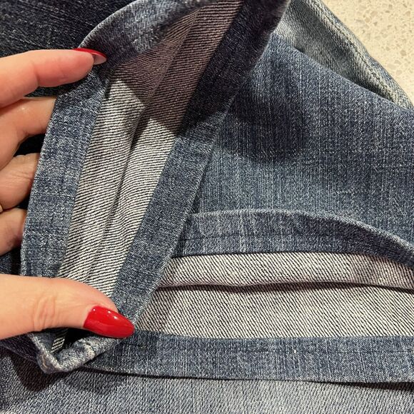 Vtg 7 For All Mankind 7FAM Size 28 Jeans Boy Cut Button Fly Low Rise Stretch - Picture 4 of 13